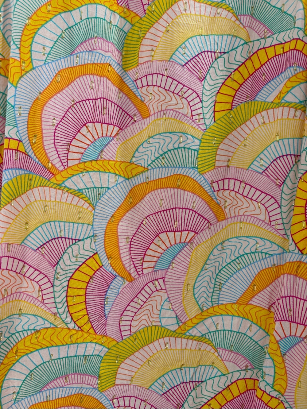 Never Fully Dressed Multicolor scallop Print Skirt — Pink, Yellow, Teal - Picture 5 of 5